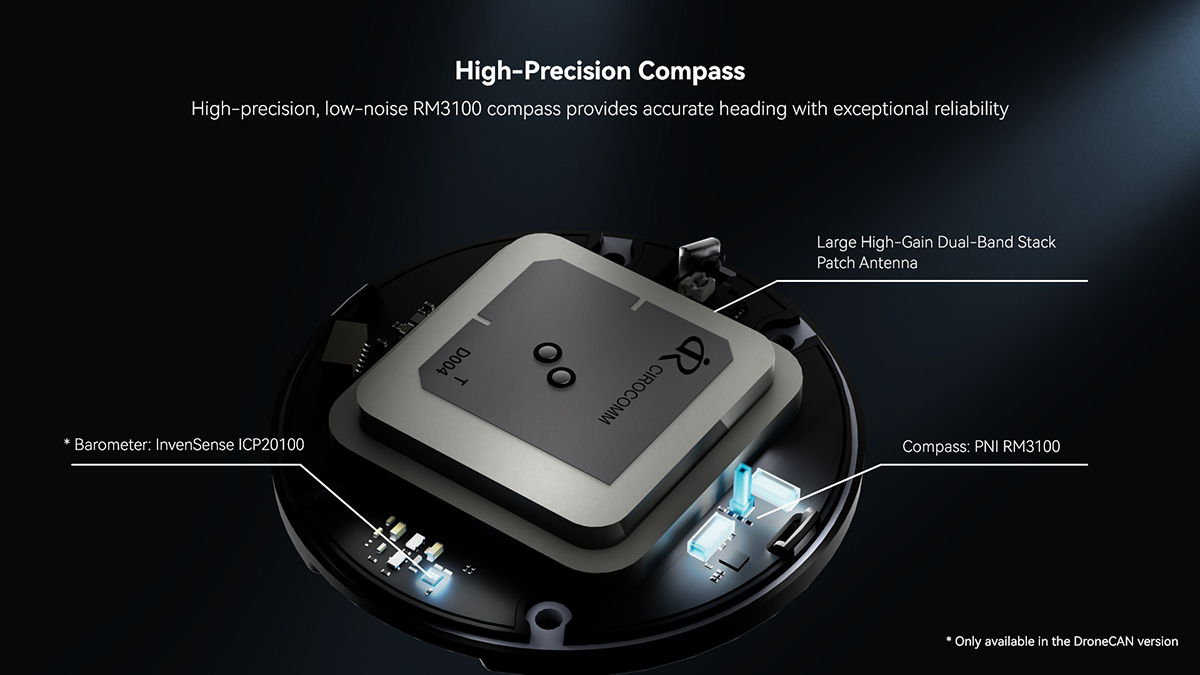 HolyBro H-RTK ZED-F9P Rover IP66 Waterproof RTK GPS Module RM3100 High Accuracy Compass for RC Drone